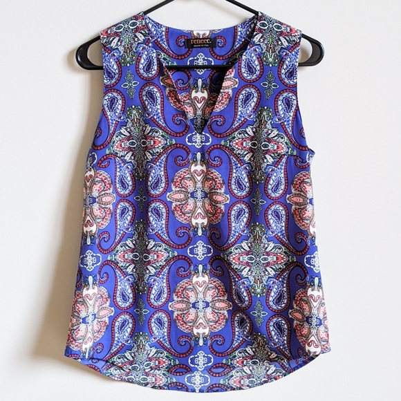 Renee C. Tops - RENEE C Jensine Split Neck Blouse - EUC